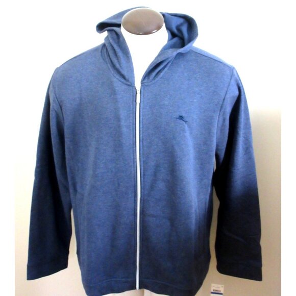 Men's Tommy Bahama full zipper hoodie sweatshirt Heathered Blue Size XL NWT - Picture 2 of 7